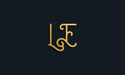 Luxury fashion initial letter LE logo. - obrazy, fototapety, plakaty