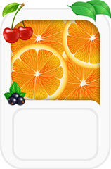 Fruits and berries rectangle flyer banner card template for design