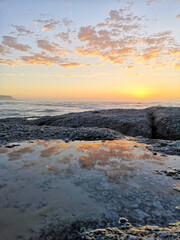sunset over the Sea Noordhoek Beach in Cape Town South Africa 