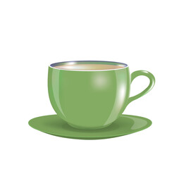 Green tea cup. vector illustration