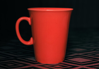red ceramic cup