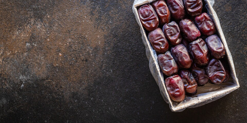 dates dried fruits sweet fresh proper diet vegan or vegetarian food nutrition vitamins healthy meal top view copy space for text food background rustic image 