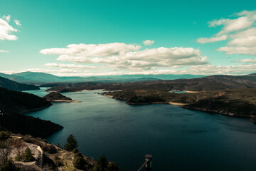 lake and mountains in the background