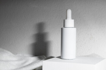 mockup of beauty fashion cosmetic makeup bottle serum dropper product with skincare healthcare concept on background