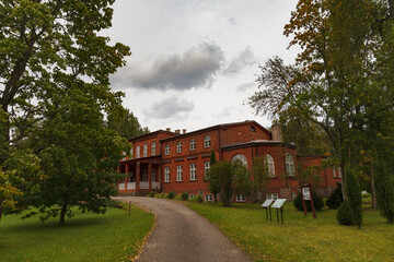 Obraz premium Allikukivi manor, red brick building. Estonia