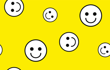 Vector pattern with smileys. For easy making pattern just drag all group into swatches bar, and use it for filling any contours.