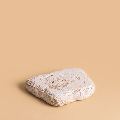 Background for products cosmetics, food or jewelry. Stone podium. Front view.	