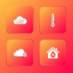 Set Internet of things, Humidity, and House humidity icon. Vector