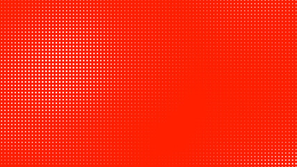 Dots halftone red white color pattern gradient texture with technology digital background. Dots pop art comics style.