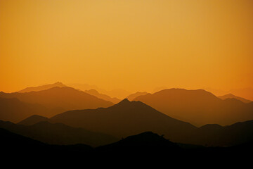 sunset in the mountains