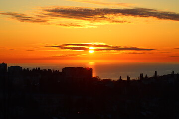 sunset over the city