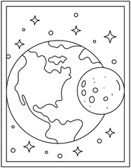 
Editable vector design of earth planet drawing 

