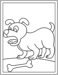 
Dog in hand drawn editable vector, kids coloring page 

