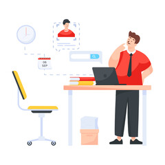 
A concept of fining employee in flat illustration

