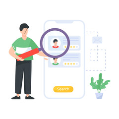 
A flat editable illustration of search candidate

