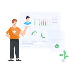 Fototapeta premium A hr platform in flat editable illustration