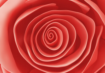 Beautiful red rose close up background, 3d render