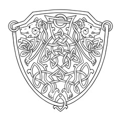 Heraldic in Celtic style with a bear.