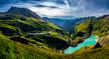 Pasterze Glacier Lake With Hydropower Dam In National Park Hohe Tauern With Großglockner High...