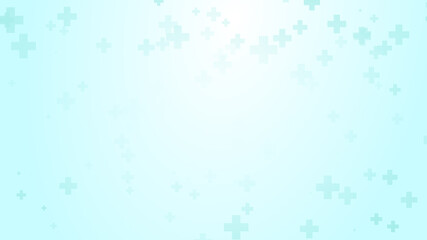 Medical health blue green cross pattern background. Abstract healthcare technology and science concept.
