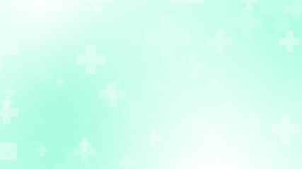 Medical green blue cross pattern healthcare background.