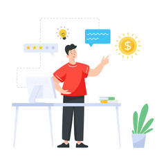 
Innovative business concept, a flat illustration of financial idea 

