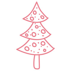 
A colored outline design icon of fir tree 

