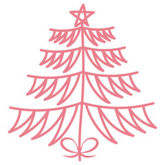 Fototapeta premium A colored outline design icon of fir tree