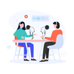 
A unique design vector of studio recording 

