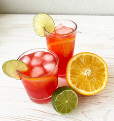 cold juices in glasses
