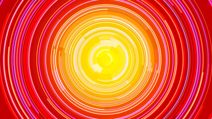 Circle yellow orange neon lines technology Hi-tech blue background. Abstract graphic digital future energy  concept design.