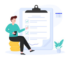 
Checklist flat in illustration vector design.

