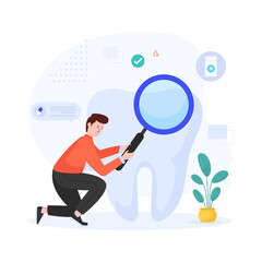 
Flat illustration design of dentist, editable vector 

