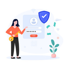 
A unique design vector of digital security 

