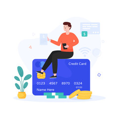 
Editable flat vector design of credit card 

