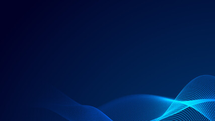 Dot blue wave light screen gradient texture background. Abstract  technology big data digital background. 3d rendering.