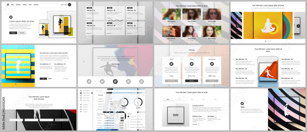 Poster vector templates for website design, presentations, portfolio. templates for presentation slides, le