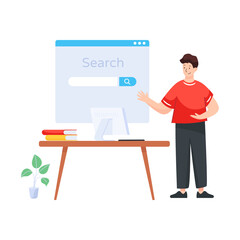 
Online study research in flat illustration

