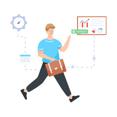 
Work in process concept in flat illustration

