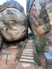 Fototapeta na wymiar rock stairway in natural setting leading to an ancient temple