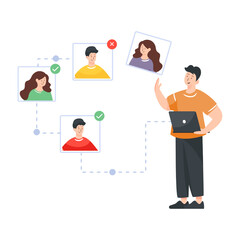 
Concept of human resources in flat editable graphic

