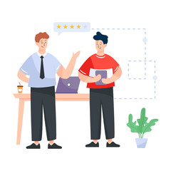 
A flat illustration of boss feedback

