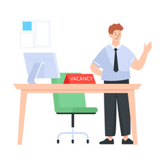 
Job vacancy flat editable illustration

