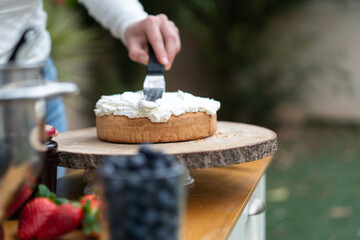 Delicious cake on the table