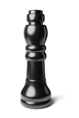 Black chess king piece isolated on white. 3D rendering illustration.