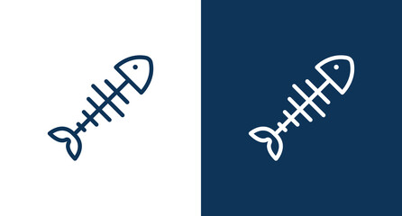 Fishbones outline icon illustration isolated vector sign symbol