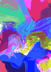 Abstract iridescent color background with splashes