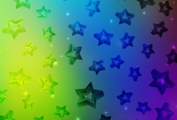 Light Multicolor vector texture with beautiful stars.