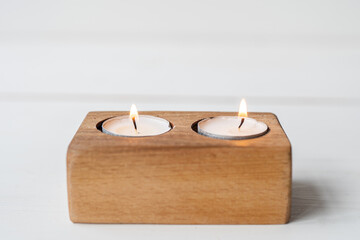 raw natural ash tree wood log slice  tea light candle holder vase house home zero waste decoration 