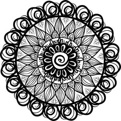 mandala hand drawn vector illustration